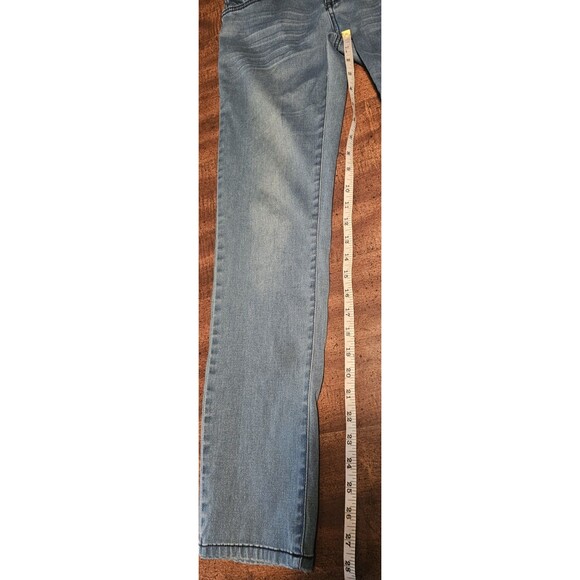 Meifanzi Designer Y2K Light Wash Skinny Japanese Jeans Blue Sequins Size 29 - Picture 16 of 16